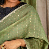 Diya Constellation Organza Saree - Sage Green