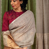 Diya Constellation Organza Saree - Mocha