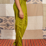 Jugal Tapered Leg Silk Pants - Citron