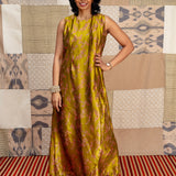 Jugal Spray Silk Maxi Dress - Olive