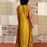 Jugal Spray Silk Maxi Dress - Olive