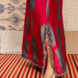 Jugal Streak Silk Maxi Dress - Scarlet
