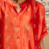 Jugal Sprout Silk Anti-fit Shirt - Orange