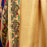 Kalpataru Border Kalamkari Silk Saree - Pink