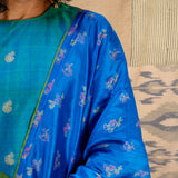Jugal Sprout Silk Dupatta - Cobalt