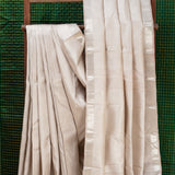 Sumangala Chevron Brackets Kanchi Silk Saree - Silver