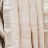 Sumangala Chevron Brackets Kanchi Silk Saree - Silver