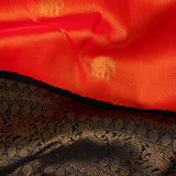Trayi Hathee Spotting Korvai Kanchi Silk Saree - Orange