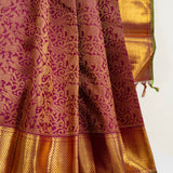 Trayi Forest Creatures Kanchi Silk Saree - Magenta