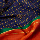 Trayi Paisley Studs Kanchi Silk Saree - Navy