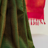 Ranya Fifty-Fifty Kanchi Silk Saree - Green and Red