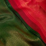 Ranya Fifty-Fifty Kanchi Silk Saree - Green and Red