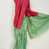 Ranya Birds and Beads Kanchi Silk Saree - Fuchsia