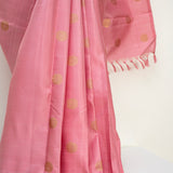 Ranya Starburst Squares Threadwoven Kanchi Silk Saree - Magenta