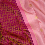 Ranya Starburst Squares Threadwoven Kanchi Silk Saree - Magenta