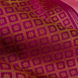 Ranya Starburst Squares Threadwoven Kanchi Silk Saree - Magenta
