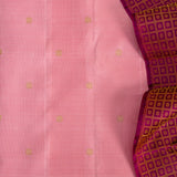 Ranya Starburst Squares Threadwoven Kanchi Silk Saree - Magenta