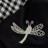 Dizzy Dragonflies Organza Fusion Saree - Black