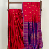 Vera Peacocks at Dusk Kanchi Silk Saree - Red