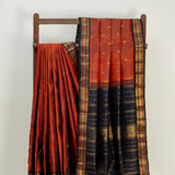 Vera Flower Buds Kanchi Silk Saree - Rust