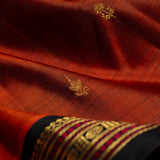 Vera Flower Buds Kanchi Silk Saree - Rust