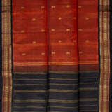 Vera Flower Buds Kanchi Silk Saree - Rust