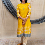 Sunshine Pop Tussar Kurta - Yellow