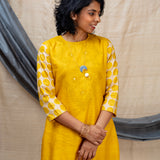 Sunshine Pop Tussar Kurta - Yellow