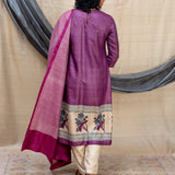 Sunset Trail Tussar Kurta and Dupatta - Purple