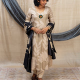 Day and Night Tussar Kurta and Dupatta - Beige