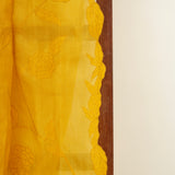 Trailing Ivy Embroidered Organza Saree - Mustard