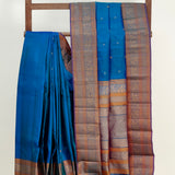 Kimaya Elephant Parade Soft Silk Saree - Peacock Blue