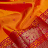 Kimaya Elephant Parade Soft Silk Saree - Orange