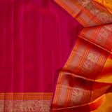 Kimaya Elephant Parade Soft Silk Saree - Orange