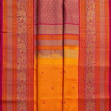 Kimaya Elephant Parade Soft Silk Saree - Orange
