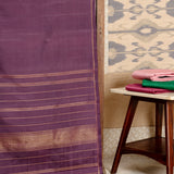Lavanyam Monochrome Kanchi Silk Saree - Chocolate