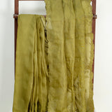 Trailing Ivy Embroidered Organza Saree - Olive