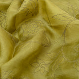 Trailing Ivy Embroidered Organza Saree - Olive