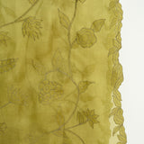 Trailing Ivy Embroidered Organza Saree - Olive