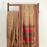 Kimaya Twin Feather Soft Silk Saree - Beige