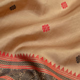 Kimaya Twin Feather Soft Silk Saree - Beige