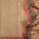 Kimaya Twin Feather Soft Silk Saree - Beige