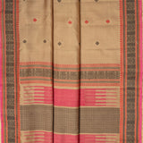Kimaya Twin Feather Soft Silk Saree - Beige