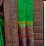 Kimaya Elephant Parade Soft Silk Saree - Emerald
