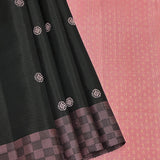 Vera Chessboard Border Kanchi Silk Saree - Black