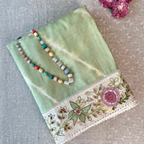Hand embroidered shibori tussar saree