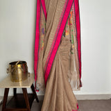 Ponduru Khadi Handwoven Saree - Beige