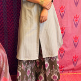 Elements Ore Applique Striped Kurta - Slate