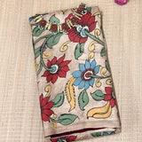 Kalpataru Wildflower Kalamkari Silk Saree - Maroon