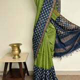 Maya Dot Magic Tussar Saree - Green